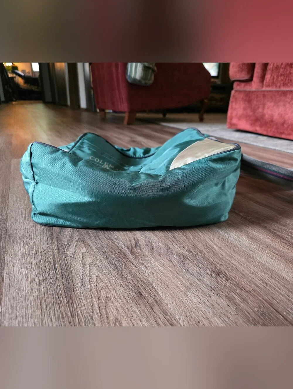 Coleman Green Messenger Bag with Tan Accent